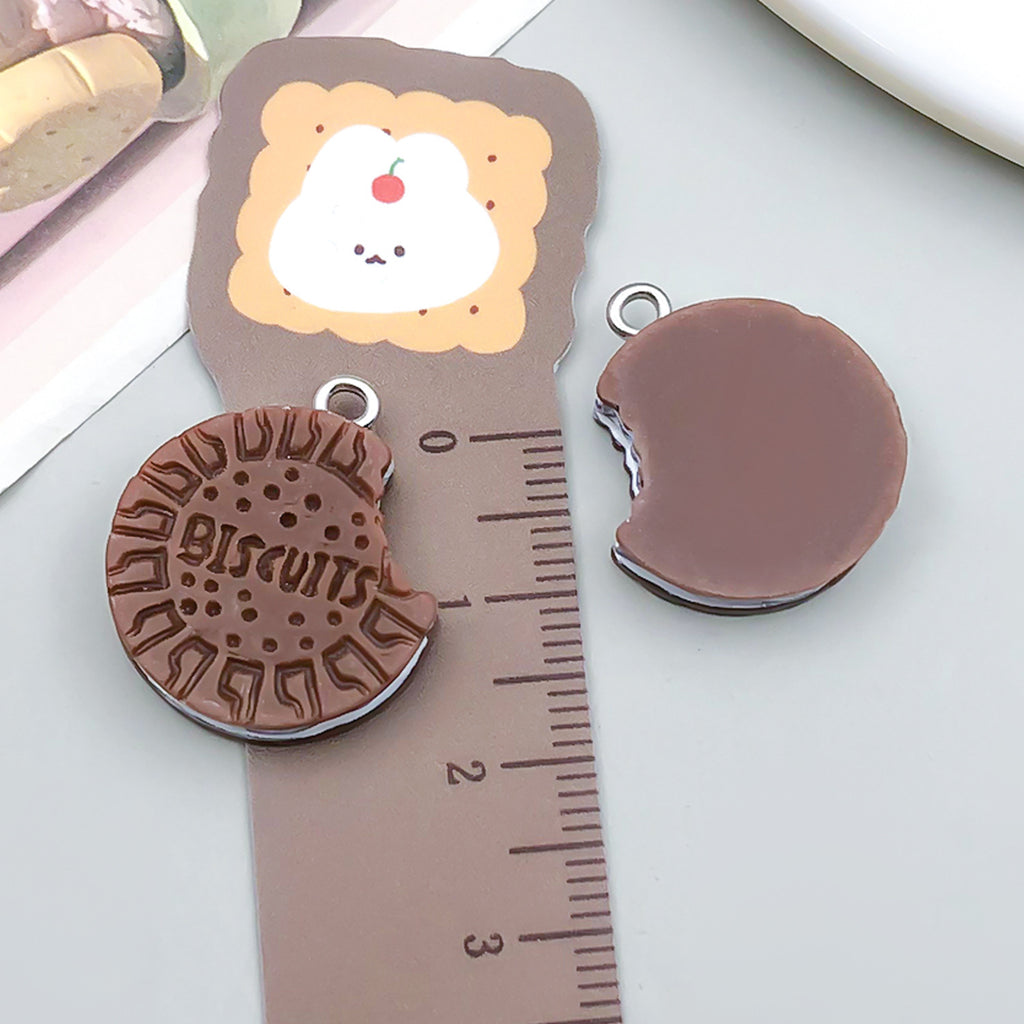 Resin Simulation Oreo Cookie Charm Pendant for DIY Necklace Bracelet Keychain