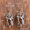 Antique Silver Tone Hummingbird and Leaf Hook Earrings view 5