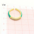 Gold Tone Crystal and Enamel Adjustable Open Rings in Six Colors view 2