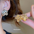 Layered Flower Stud Earrings In Two Metal Tones Jewelry Design view 1
