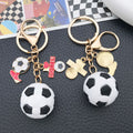 Soccer Ball Shoe Goal Flag and Letter Charm Keychain view 4