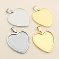 Heart Stainless Steel Pendant Trays Jewelry Making Components view 4
