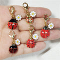 Gold Tone Daisy and Ladybug Lobster-Clasp Charms in Five Designs view 2