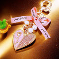 Rose Heart Keychains with Pearl Cluster Bow in Five Colors plus Assorted view 4