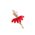 Red Gold Tone Ballet Dancer Crystal Four Designs Metal Brooch Pin view 5