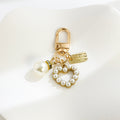 Gold Tone Seashell Starfish Charm Keychain With Faux Pearl view 4