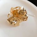 Oversized Hammered Metal Flower Rings Bangles Gold Silver view 9