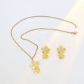 Sixty-One Gold Tone Sculptural Necklace and Earring Jewelry Sets view 2