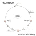 Cat Eye and Imitation Pearl Station Necklace in Ten Colorways view 12