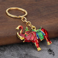 Colorful Elephant Metal Keychain With Gold-Tone Split Ring, 5 Styles view 4