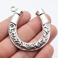 Scrollwork Horseshoe Metal Pendants in Two Sizes and Finishes view 3