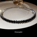 Black Crystal Open Collar Necklace Jewelry Design Detail view 2