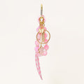 Pink Beaded Letter Keychain Initial Charm Cord Bag Clip view 12