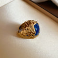 Gold Openwork Dome Resin Cabochon Open Rings Four Colors view 9