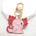 Pink Axolotl Otter Enamel Keychains Lobster Clasp 3 Styles view 6