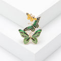 Enamel Butterfly Brooch with Floral Wings in Two Colors view 7