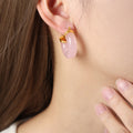 Chunky Resin C Hoop Earrings Gold Caps Multicolor Styles view 8