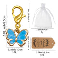 Enamel Butterfly Keychain Gold Lobster Clasp Eight Colors view 2