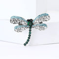 Crystal Filigree Dragonfly Brooch Blue Green and Pink view 6