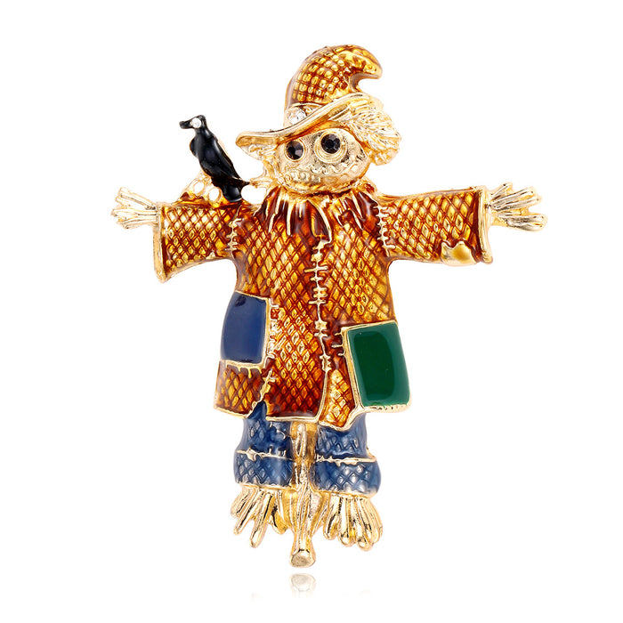 Scarecrow Enamel Metal Brooch Pin for Jackets and Lapels