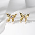 Gold and Silver Tone Crystal Butterfly Stud Earrings view 6