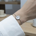 Crescent Moon Shell Disc Adjustable Bracelets in Gold and Silver Tone view 3