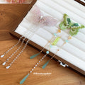 Green Embroidered Pink Mesh Butterfly Duckbill Hair Clips view 4