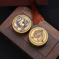 Solid Brass Tai Chi Bagua Double Fish Fidget Keychain Ornament
