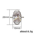 Oversized Oval Solitaire Pave Band Ring In Silver Tone view 5