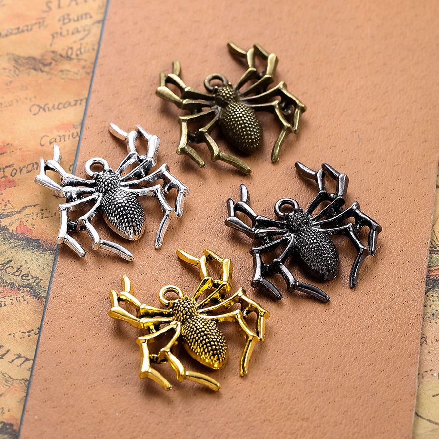 Vintage Punk Alloy Spider Necklace Pendant