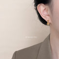Twisted Mesh Huggie Hoop Earrings Gold Silver Pair view 3