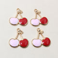 Colorful Double Cherry Enamel Charms in Seven Options view 6