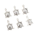 Detailed Turtle Animal Charms in Antique Silver Finish view 5
