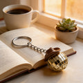 Disco Ball Cowboy Hat Keychain Mirror Sphere Charm view 4