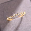 Alternating Round Clear Stone Slim Ring In Gold And Silver Tones view 3