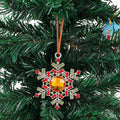 Gold Red Rhinestone Snowflake Christmas Hanging Ornament view 2