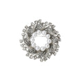 Pearl Center Floral Wreath Brooch in Silver or Gold Tone view 5