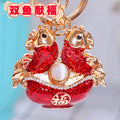 Mixed Jeweled Fruit Animal Deity and Fortune Motif Keychains view 8