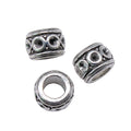 Embossed Circle Large Hole Barrel Bead in 3 Metal Finishes for Jewelry Making view 3
