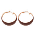Green Enamel Wide Hoop Earrings With Gold Tone Interior view 5