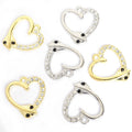 Crystal-Accented Gold Silver Heart Alloy Craft Pendants in 2 Styles view 5