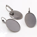 Oval Cabochon Leverback Earring Bases in Multiple Finishes view 8