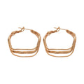Wavy Open Hoop Earrings In Polished Gold And Silver Tones view 5