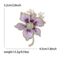 Double Flower Crystal Brooch in Purple Pink or Blue view 6