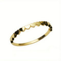 Thin Heart Band Stackable Metal Ring Gold or Silver view 6