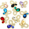 Three Leaf Crystal Metal Jewelry Charms, 20 Colorways view 5