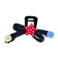 Black Acrylic Bow Red Polka Star Button Claw Hair Clip view 5