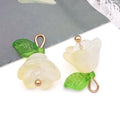 Ten-Color Gradient Lily of the Valley Glass and Leaf Charm Collection view 11