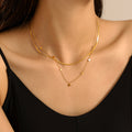 Gold Star Station Chain and Herringbone Necklace Styles view 1