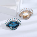 Crystal Eye Brooch Champagne and Blue Rhinestone Styles view 3
